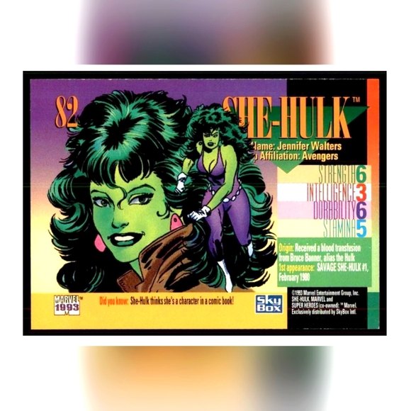 She Hulk Trading Card🦸 Marvel Universe 🔥 - Picture 2 of 2
